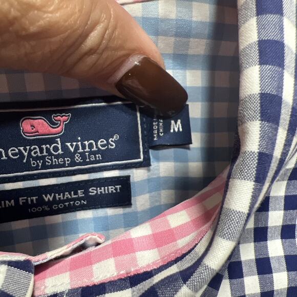 Vineyard Vines Carleton Gingham Party Slim Fit Tucker Button Down Shirt Size M - Picture 9 of 12